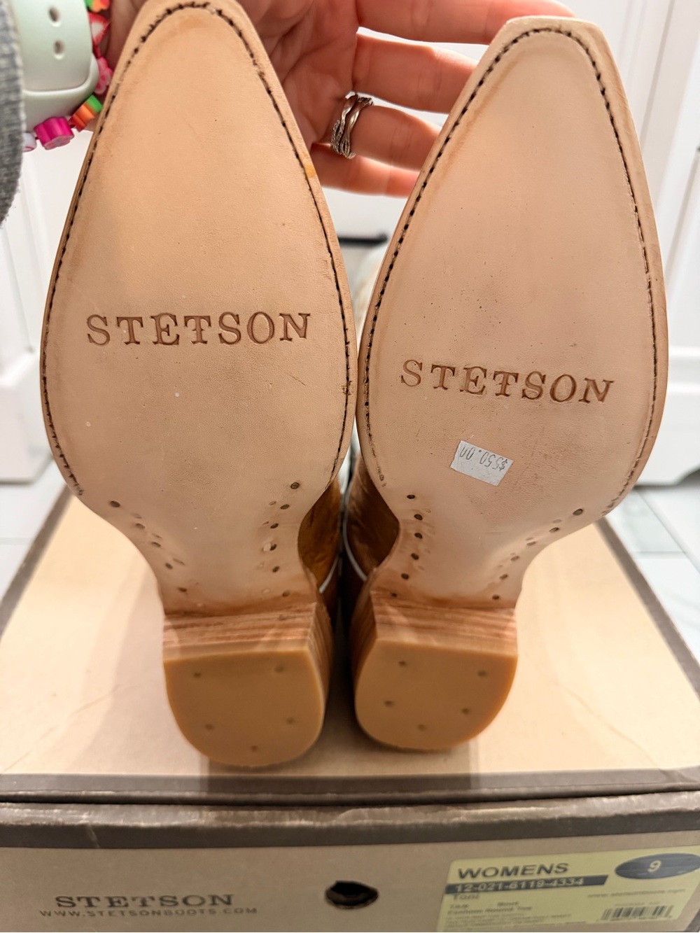NIB Stetson Toni Exotic Lizard Boots size 9B - Picture 8 of 10